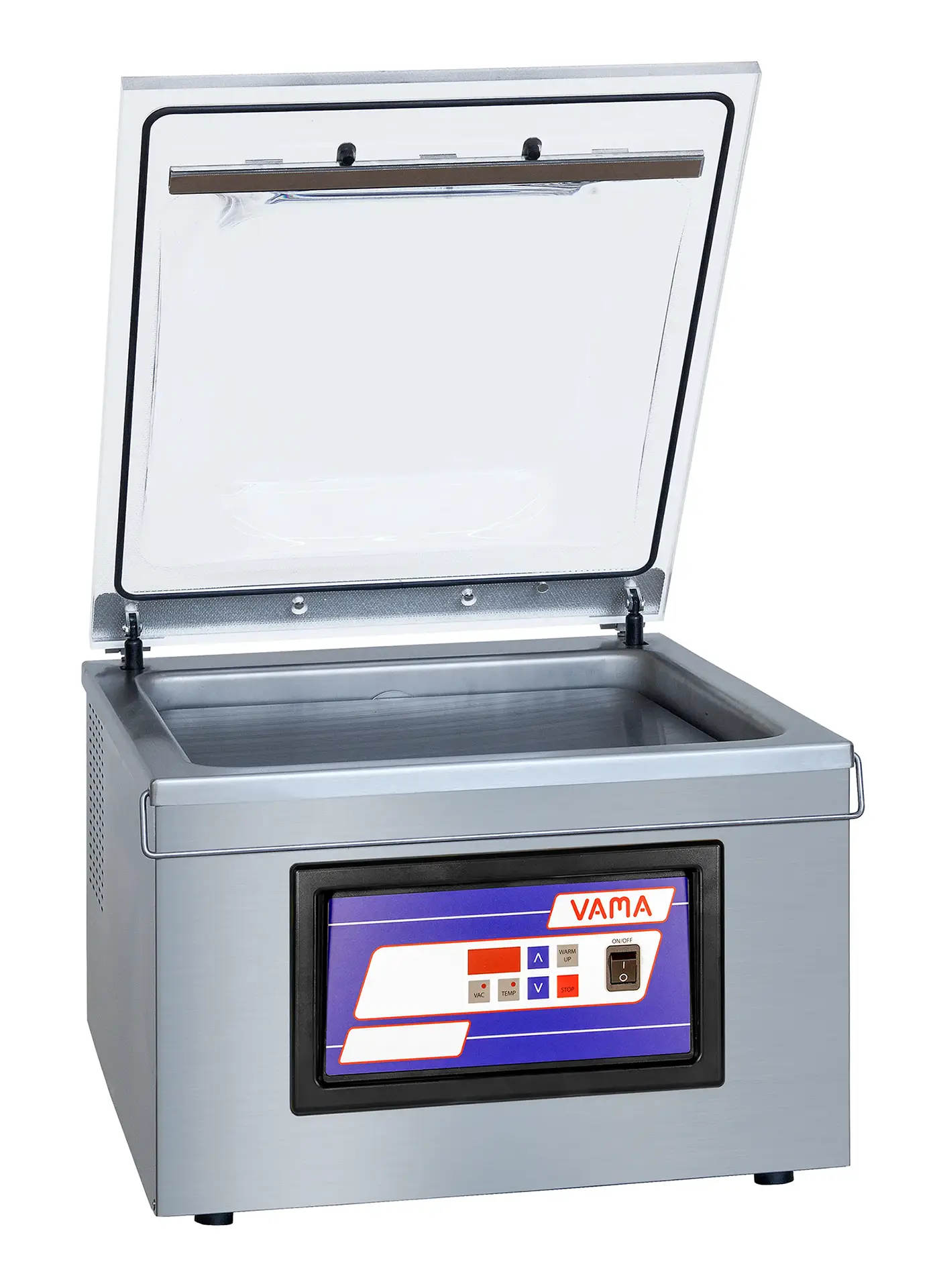 Aufgeklappte Ansicht der VacBox 440 mit einer ZS14 Steuerung ohne Gas von schräg vorne